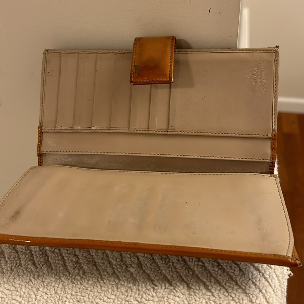 Gucci GG Brown Cream Hawaii Exclusive 112715 Long Bi-fold Wallet Leather Trim - Picture 9 of 17